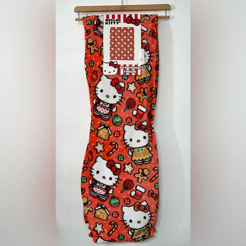 Hello Kitty Holiday Christmas Gingerbread Silk Touch Throw Blanket 50
